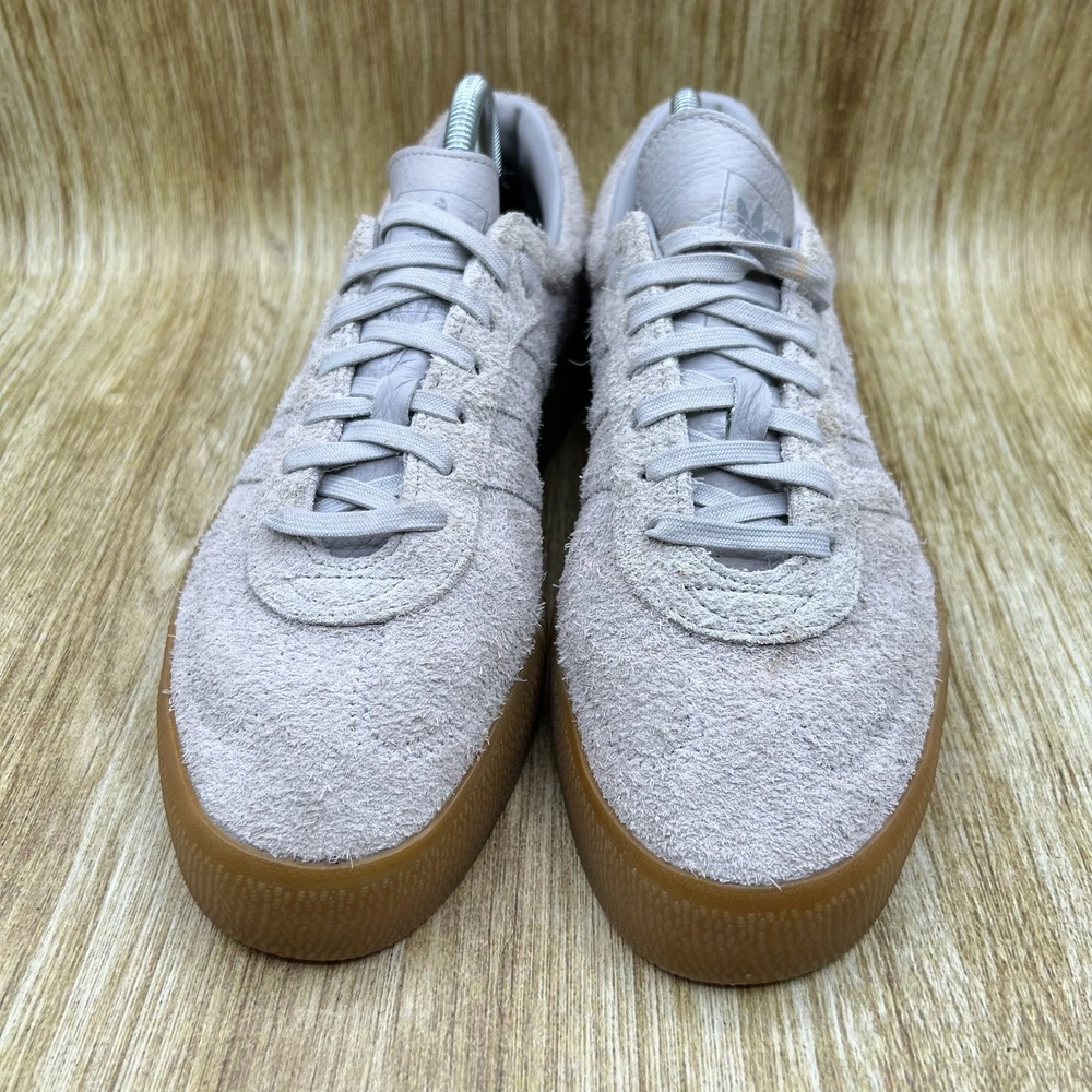Adidas SambaRose Sneakers Women's Size 10 Gray Gum Suede Platform Shoes B37860 - Picture 2 of 10